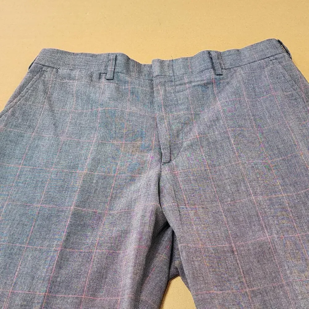 The Man's Shop Suit Mens 46 36x28 Gray Tweed Plaid 2 Piece Short Classic Fit